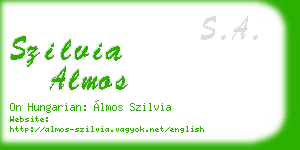 szilvia almos business card
