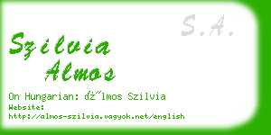 szilvia almos business card